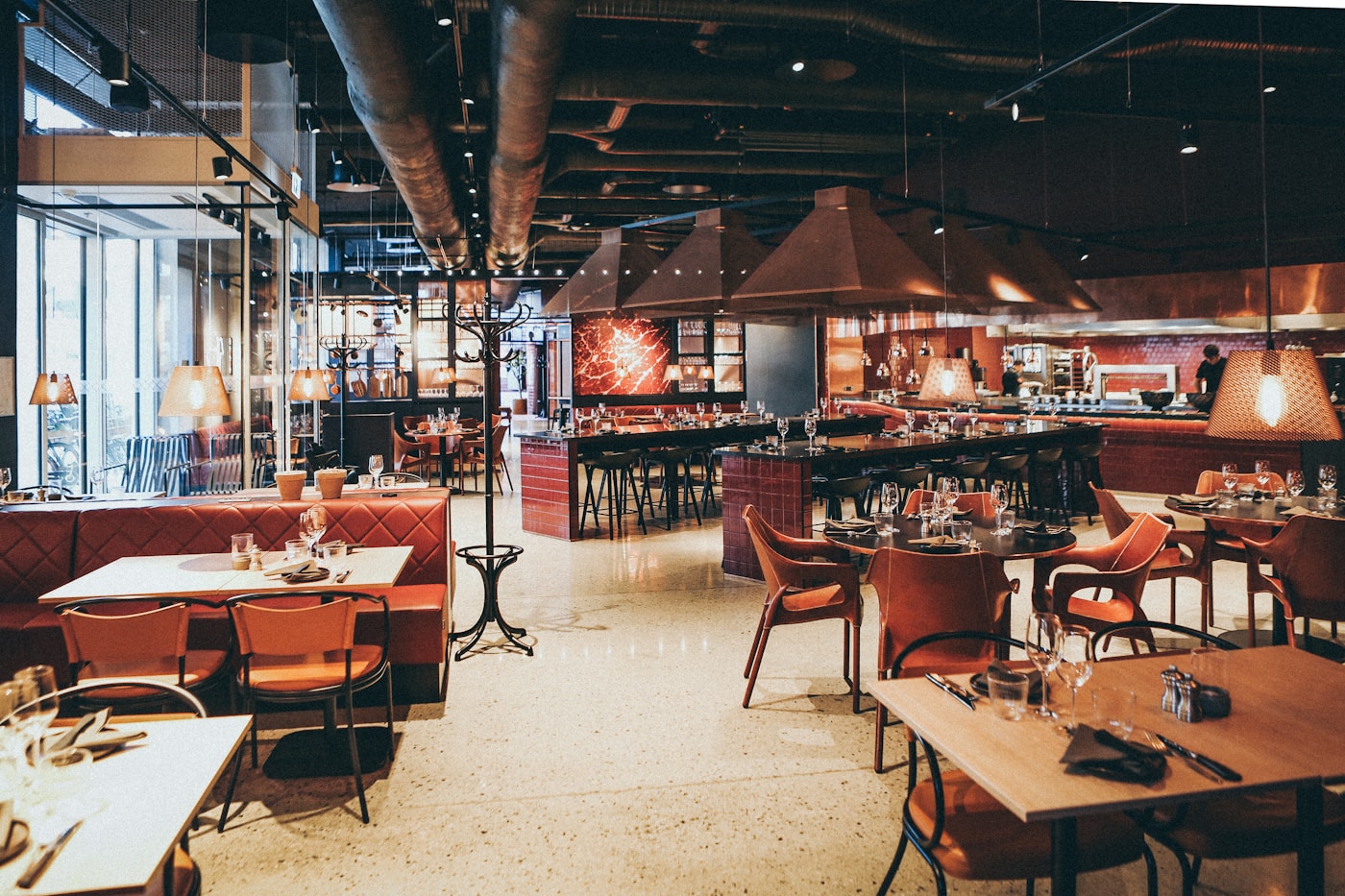 A warm neighborhood restaurant interior